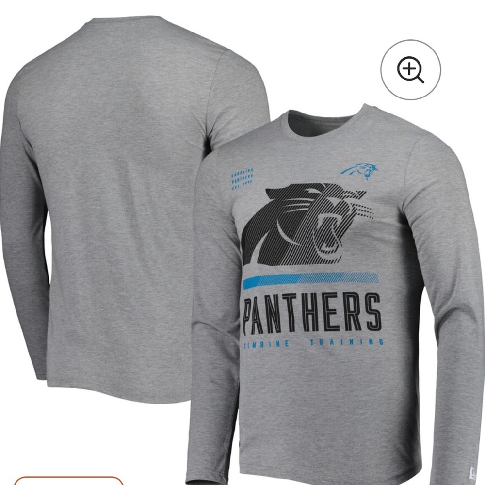 Men's Large New Era Heathered Gray Carolina Panthers Combine Authentic